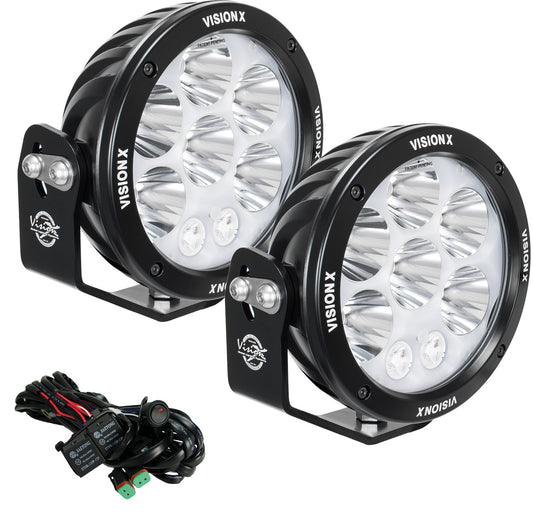 Vision X - 6.7 in. Cannon ADV Halo 8 LED Light Mixed Beam with Harness - cga-cpmh8mkit