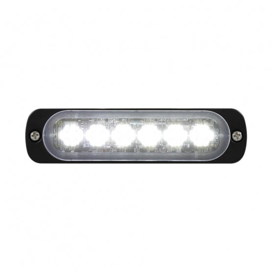 High Power 6 LED Super Thin Directional Warning Light - White