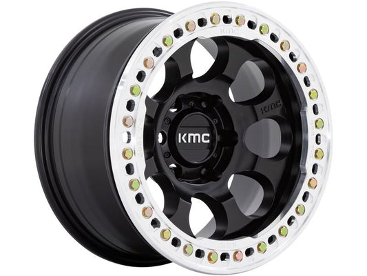 KMC - Beadlock Wheel - 17x9 5x5 - Satin Black with Machined Ring - KM237