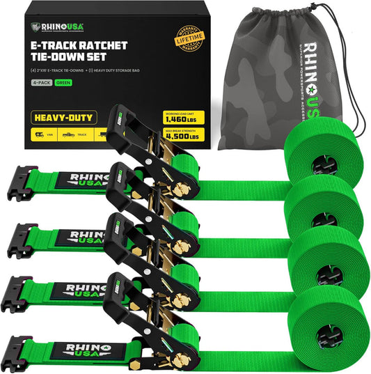 Rhino USA - E-Track Ratchet Tie-Down Straps (4-pack)