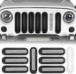 Jeep JK Grill Inserts - Matte Black Front Mesh Grille Accessories