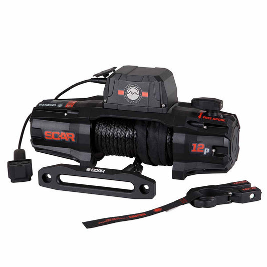 Scar 12K - Overland Vehicle Systems Winch W/ Synthetic Rope & Wireless Remote 10.0 Winch