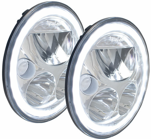 Vision X -  Jeep JK 7 Inch Round LED Headlight with Halo (Chrome) -	 XIL-7RDKITJK