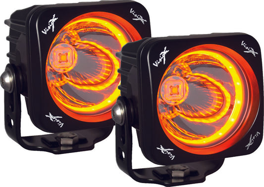 Vision X - Optimus Amber  LED Fog lights with Halo - xil-opha115kit